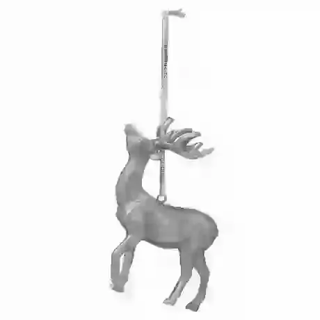Silver Stag Christmas Ornament